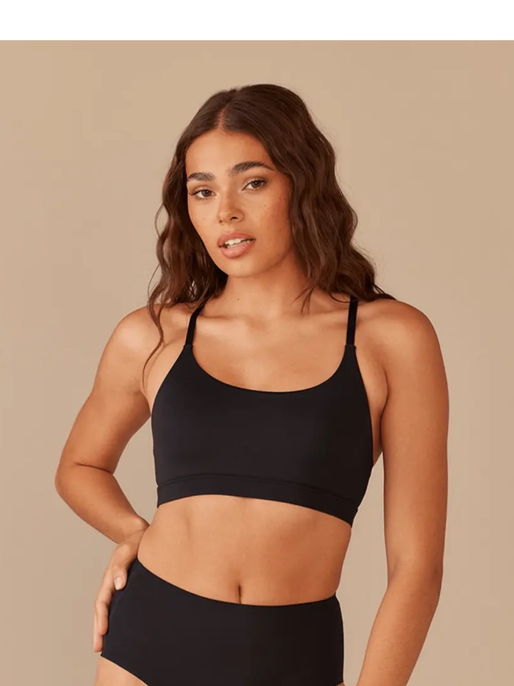 MeUndies Burgundy Wireless MoveMe Racerback Bralette with Black Straps - Picture 9 of 12